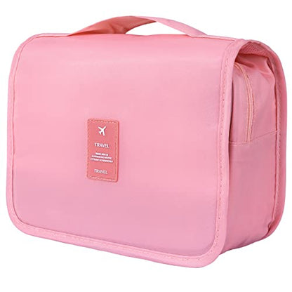 Hanging Travel Toiletry Bag for Women, Hanging Toiletry Bag with Multi-Pockets, Toiletry Bag for Traveling Easy Clean, Travel Organizer Pink - color: PInk
