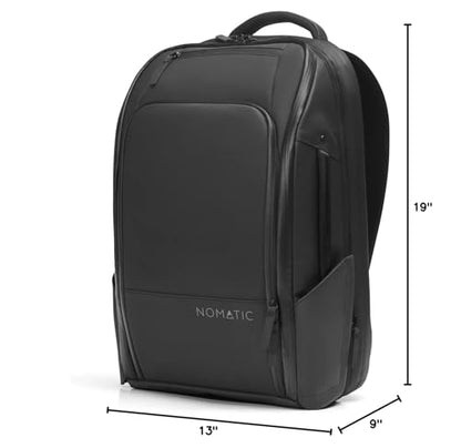 NOMATIC 20L Travel Pack - Mens Travel Backpack - Expandable to 30L - Water Resistant Daypack - TSA-Ready - Lightweight Business Traveling Backpack for Men - 16" Laptop Compartment - color: Black, size: 20L