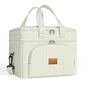 Rnivvi Lunch Box for Women, Double Decker Insulated Cooler Bag Lunch Bag Reusable Leakproof Tote Lunch Container with Strap for Work Family Picnic Hiking Camping, 18 Cans 12L, Large Adults, White - color: White