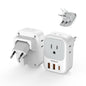 TESSAN European Travel Plug Adapter 2 Packs, Type C Europe Adaptor Foldable Plug 4 Outlets 3 USB(1 USB C PD 20W), US to Spain France Italy Germany Denmark Iceland European Travel Must Haves