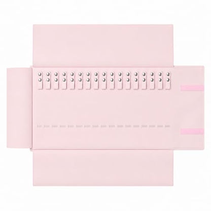 UnionPlus Travel Jewelry Roll, Faux Leather Necklaces Organizer Bag, Elastic Band and Anti-winding, Petal Pink - color: Leather Petal Pink, size: Medium
