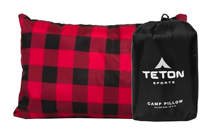 TETON Sports Camp Pillow; Great for Travel, Camping and Backpacking; Washable, Black - color: Black