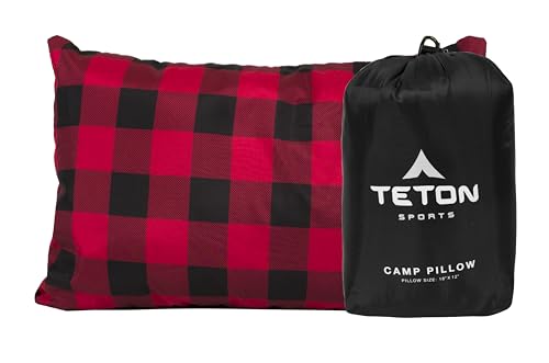 TETON Sports Camp Pillow; Great for Travel, Camping and Backpacking; Washable, Black - color: Black
