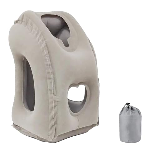 Inflatable Travel Pillow for Airplanes-Neck Support Pillow for Long Flights, Portable & Comfortable Airplane Sleep Pillow, Blow Up Pillow for Travel, Office, Camping (Ergonomic Design, Easy to Carry)