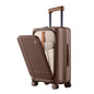 NINETYGO Carry On Luggage 22x14x9 Airline Approved, 20 Inch Suitcase with Front Compartment, Coffee-Infused PC Hard Shell, Eco-Friendly, Cup Holder, Clamshell, TSA Lock, Spinner Wheels (Latte) - color: 02-Caramel Latte, size: Carry-On 20-Inch (Clamshell,