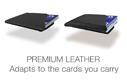 Modern Carry Leather Minimal Card Holder, Minimalist Wallet for Men & Women, Thin Credit Card Holder, Small Business Card Holder, Card Holder Wallet, Front Pocket Card Wallet - Magnum (Black) - color: Black
