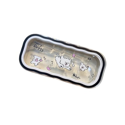 Cute hard shell bow glasses case cat transparent glasses case sunglasses glasses Size is 6.9 x 3.2 x 1.2inches - color: Case - Dog