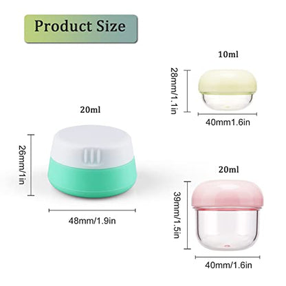 Cosywell Travel Jars for Creams 9PCS Travel Size Containers for Toiletries Cream Jars Refillable Leak-proof Travel Accessories with Lid for Lotion Cosmetic Makeup Body Cream (Plastic-6 & Silicone-3) - style: E-9 Pieces Plastic-6 & Silicone-3
