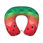 Gradient Watermelon Memory Foam Travel Pillow Soft Comfortable Neck Pillow U-Shaped Head Support Pillow Travel Accessories for Sleeping Rest Airplane Car and Office