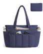 BAGSMART Tote Bag for Women, 2 Set Tote Bag with Zipper, Quilted Nurse Handbags for Work Travel College | 20L Capacity - color: Navy