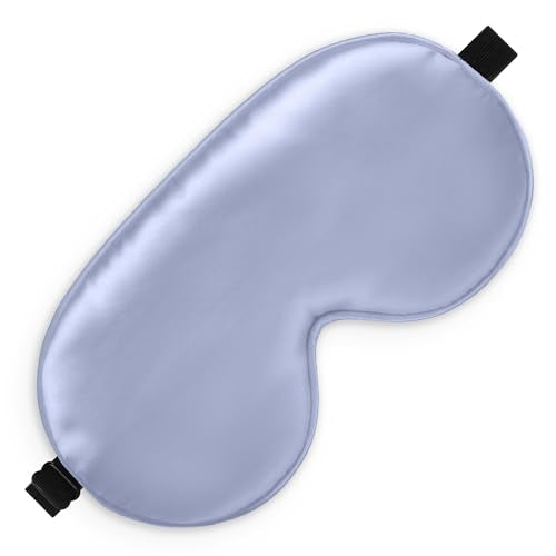 Sleep Mask, Silk Eye Mask for Sleeping with Adjustable Strap, Blindfold Eyeshade for Men & Women, Comfortable & Soft Eye Cover Eyeshade for Night Sleep (Light Purple) - color: Light Purple