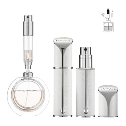Travalo AQUA Refillable Perfume Atomizer, 5ml Travel Perfume Bottle with Easy Bottom Refill, Leak-Proof Mini Cologne Sprayer, TSA-Approved Pocket Fragrance Spray for Women & Men,1 Piece (White) - color: WHITE