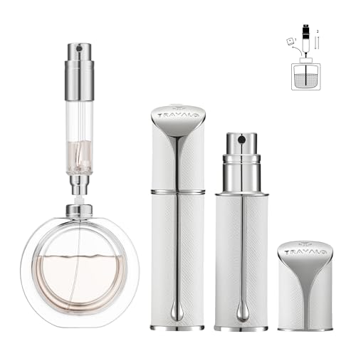 Travalo AQUA Refillable Perfume Atomizer, 5ml Travel Perfume Bottle with Easy Bottom Refill, Leak-Proof Mini Cologne Sprayer, TSA-Approved Pocket Fragrance Spray for Women & Men,1 Piece (White) - color: WHITE