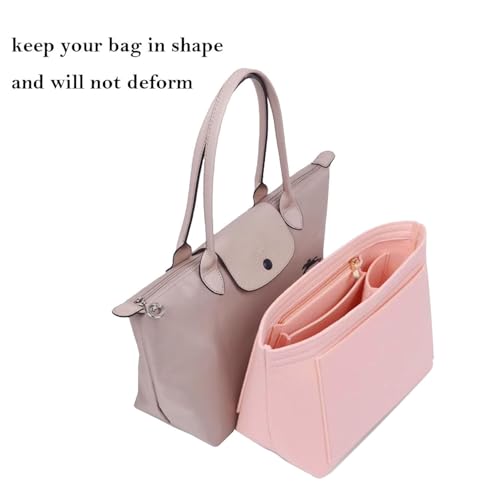 Lckaey purse Organizer for longchamp bag insert organizer tote insert Large handbag organizer inserts large bag best1032pink-L - color: Pink, size: large