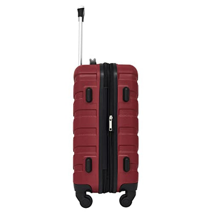 Wrangler 4 Piece Miami Luggage and Packing Cubes Set, Red - color: Red, size: 4 Piece Set