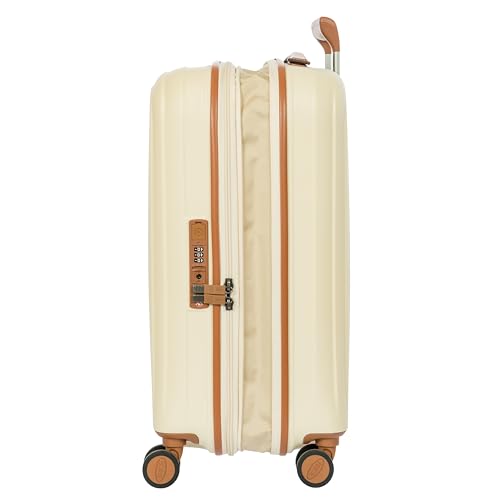 Bric's Taormina Ultra-Light Carry-On Spinner – Airline Approved Expandable Hard Shell Suitcase with TSA Lock, Anti-Tamper Zippers & Built-In USB Port - 21 Inch, Cream - color: Cream, size: Carry-On