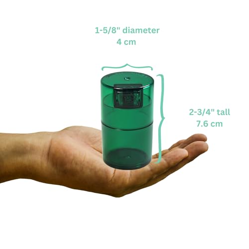 Vitavac - 5g to 20 grams Airtight Multi-Use Vacuum Seal Portable Storage Container for Dry Goods, Food, and Herbs - Green Tint - color: Green Tint