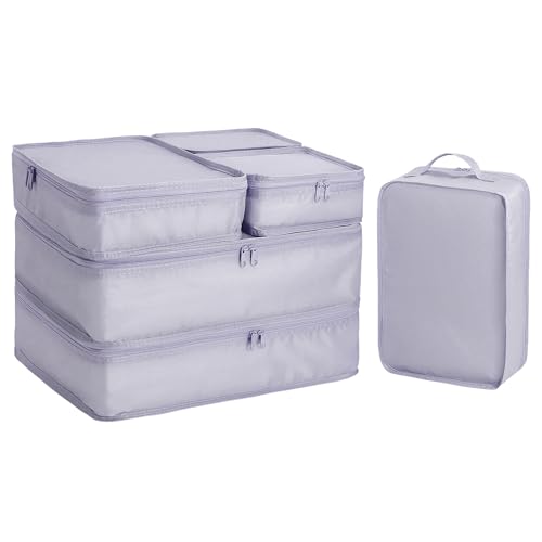 Packing cubes for Travel, CALACH Luggage Organizer Bags 6 Set Packing Cubes for Suitcases Travel Essentials for Carry on Mesh Suitcase Organizer with Shoe Bag (grey) - color: grey