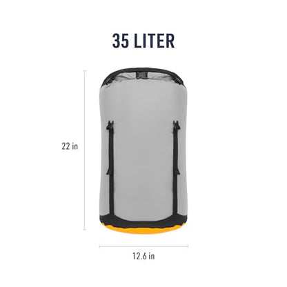 Sea to Summit eVac Compression Dry Bag, Waterproof Compression Sack, 35 Liter, High Rise Grey - color: High Rise Grey, style: 35 Liter