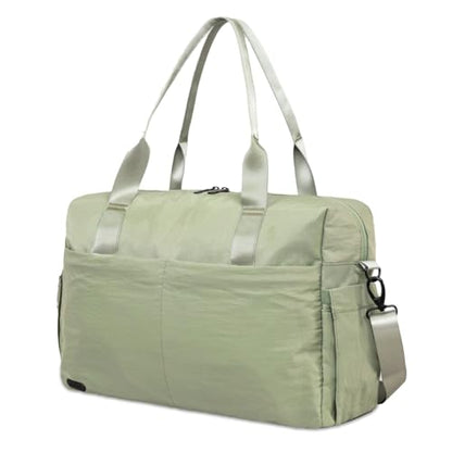 Jadyn Austin Carry-On Travel Duffel Bag for Women, 18” Weekender Bag with Laptop Sleeve, Durable Material, and Trolley Sleeve, Ideal for Work, Gym, and Overnight Trips (Dusty Green) - color: Dusty Green