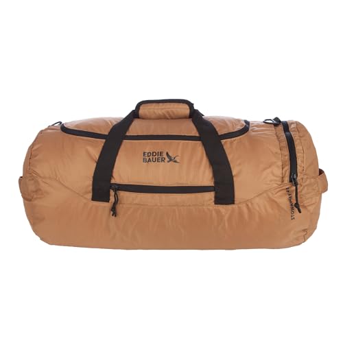 Eddie Bauer Stowaway Packable Duffel Bag | Travel | Foldable | Lightweight | Durable | Ripstop Polyester - color: Tobacco
