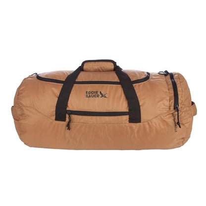 Eddie Bauer Stowaway Packable Duffel Bag | Travel | Foldable | Lightweight | Durable | Ripstop Polyester - color: Tobacco