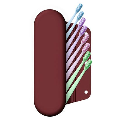 Silicone Electric Toothbrush Travel Case, Manual Toothbrush Travel Cover for Men and Women,Toothbrush Holder for Travel,Gym and More, Fits Most Manual and Electric Toothbrushes - Burgundy - color: Burgundy