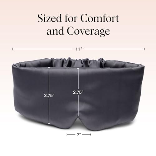 Kitsch Satin Sleep Mask - Eye Masks for Sleep, Softer Than Silk Satin Sleeping Mask Blindfold and Sleep Masks for Women and Men, Eye Care Travel Essentials - Charcoal Black - color: Charcoal Black