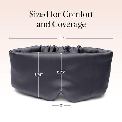 Kitsch Satin Sleep Mask - Eye Masks for Sleep, Softer Than Silk Satin Sleeping Mask Blindfold and Sleep Masks for Women and Men, Eye Care Travel Essentials - Charcoal Black - color: Charcoal Black