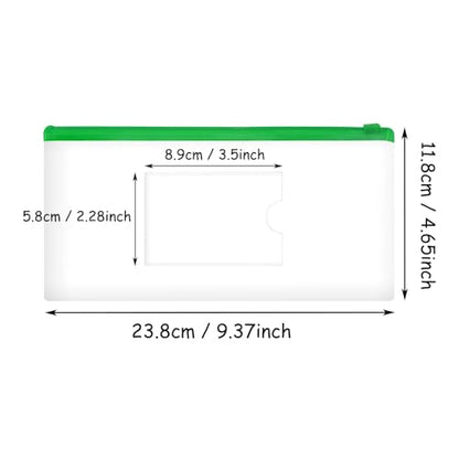 4PCS Clear Plastic Envelopes File Folders with Pockets PVC Pencil Case Pouch Zipper Storage Bags for Documents Cash Puzzles Travel Organizing Art Craft School Office Supplies, 9.4 x 4.7inch