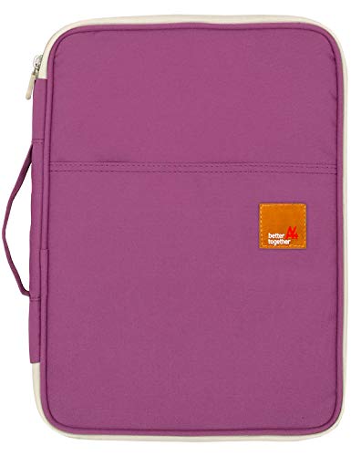 Document A4 Bag Case Waterproof Organizer Portfolio Office Travel Zipper Multi-Function Pouch - color: 01-purple