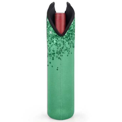 Personalized Neoprene Wine Carrier 2 Bottle, Wine Gift Bags Custom with Name Travel Wine Bottle Holder - color: Green, size: Medium