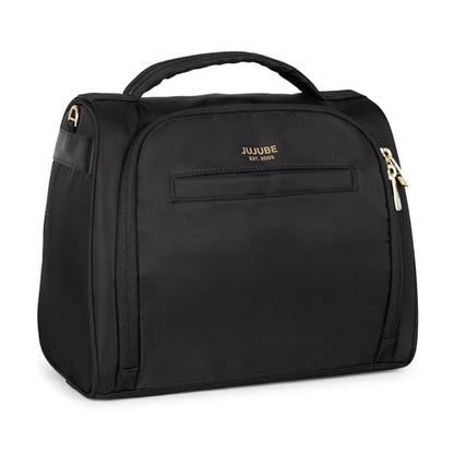 JuJuBe Insulated Bottle Bag, Breastmilk Cooler, Fits 3 Baby Bottles, Storage Tote for Nursing Mom, Daycare & Travel, Lunch Bag w/Handle & Shoulder Strap (Black) - color: Black