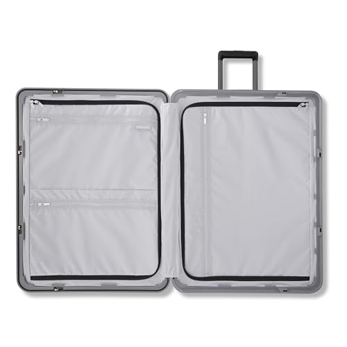 Samsonite Framelock Max Hardside Luggage with Spinner Wheels, Lightweight zipper-less (Asphalt Black, Large Spinner) - color: Black, size: Large Spinner