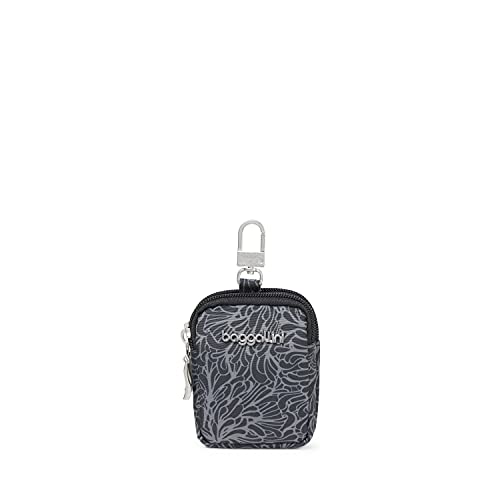 Baggallini womens On the Go Mini Pouch - color: Midnight Blossom Print