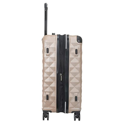 Kenneth Cole REACTION Diamond Tower Collection Lightweight Hardside Expandable 8-Wheel Spinner Travel Luggage, Rose Champagne, 24-Inch Checked - color: Rose Champagne, size: 24-Inch Checked