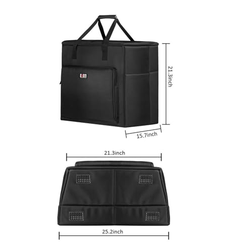 BUBM Desktop Computer Carrying Case, Padded Nylon Carry Tote Bag for Transporting Computer Tower PC Chassis, Keyboard, Cable and Mouse - color: Black-27 INCH