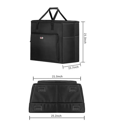 BUBM Desktop Computer Carrying Case, Padded Nylon Carry Tote Bag for Transporting Computer Tower PC Chassis, Keyboard, Cable and Mouse - color: Black-27 INCH