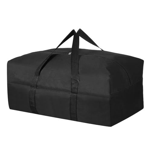 Storage Duffle Bag, Zippered Sport Camping Equipment Storage Waterproof Foldable Luggage Bag Gear with Padded Handles 24 in & Black -Fit for (Outdoor/Travel/Tent/Fishing Tripod) - color: Black, size: 24 Inch