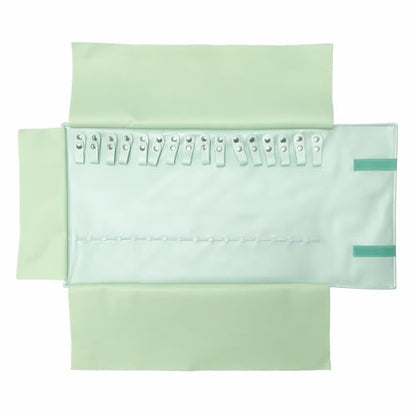 UnionPlus Travel Jewelry Roll, Faux Leather Necklaces Organizer Bag, Elastic Band and Anti-winding, Mint Green - color: Leather Mint Green, size: Medium