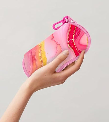 Sunglasses Case Soft Glasses Cases for Women Pouch Eyeglass Bag Eye Glass Kids Girls Sun Glasses Cute Kawaii - color: Marble Pink