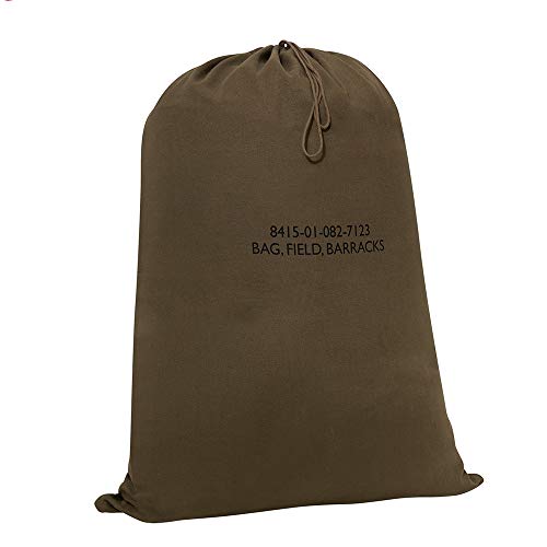 Rothco Canvas Barracks Bag – Rugged Multi-Functional Gym Travel Laundry Drawstring Sack - color: Olive Drab, size: 30" x 40"