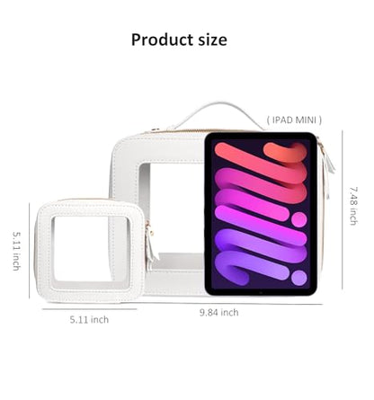LETGO Sunscreen Bag Clear Makeup Set Toiletry Pouch Beach Vacation Essentials for Women Teen Girls Trip Gifts Summer Pool Travel Must Have Accessories for Women Girls(Mini+Large White) - color: White, style: Mini&large