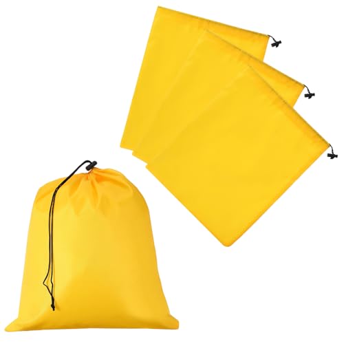 Drawstring Bag with Toggle, Stuff Sack String Waterproof Travel Storage Bags Cinch Stuff Pouch -Fitting for (Gym/Traveling/Hiking/Yoga/Office/Shoes) 16 x 14 & 4 Pack & Yellow - color: Yellow, size: 16 x 14"