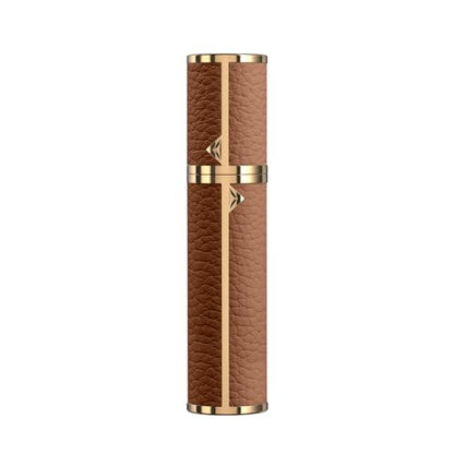 8ML Travel Perfume Refillable Atomizer, Mini Genuine Leather Cologne Sprayer, Protable Pocket Size Empty Fragrance Spray Bottle (Brown) - color: Brown