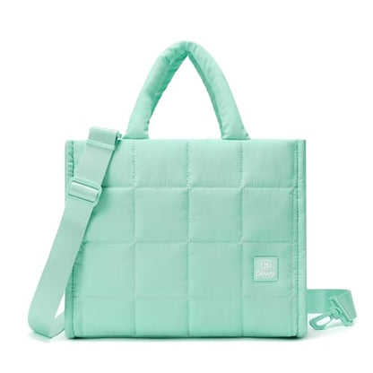 Quilted Crossbody Bags for Women,Puffer Weekender Overnight Bag,Purse Handbag Organizer,Small Tote Bags Shoulder Bag - color: Mint Green