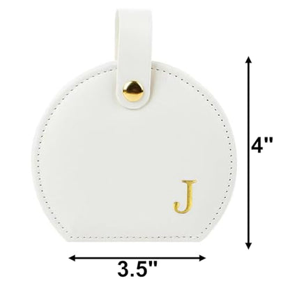 Travel Jewelry Case,Personalized Jewelry Box,Elegant Half-Moon Design with Personalized Golden Initial Case,Personalized Gifts for Women,Jewelry organizer;Personalized Gifts for Women or Friends(J) - style: J