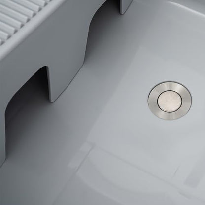 Laundry Sink, Freestanding Plastic Laundry Sink With Washboard Utility Sink Laundry Tub Indoor and Outdoor Utility Sink with Faucet Hoses Drain Kit for Laundry Room Washing Room Garden Garage - color: 31.5*22.05*31.5in -Gray