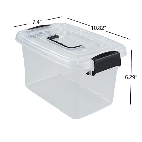 5.5 Quart Clear Small Plastic Storage Box, Latch Storage Bin, 6 Packs - color: Clear