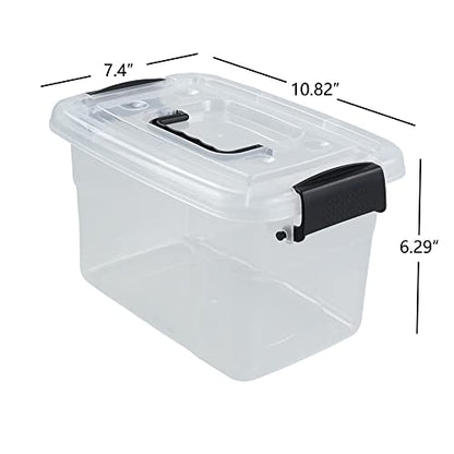 5.5 Quart Clear Small Plastic Storage Box, Latch Storage Bin, 6 Packs - color: Clear